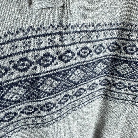 Daniele Blasi Gray Navy Wool Mock Neck 1/4 Button Pullover Knit Sweater Men's M - Picture 4 of 8